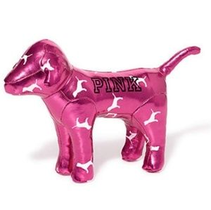 PINK Victoria's Secret Logo Metallic Puppy Dog New